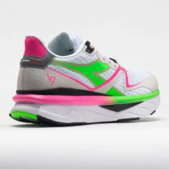 Diadora Atomo V7000 Women's White/Green Fluo/Pink Fluo -Urban Stride Shop 049498 6