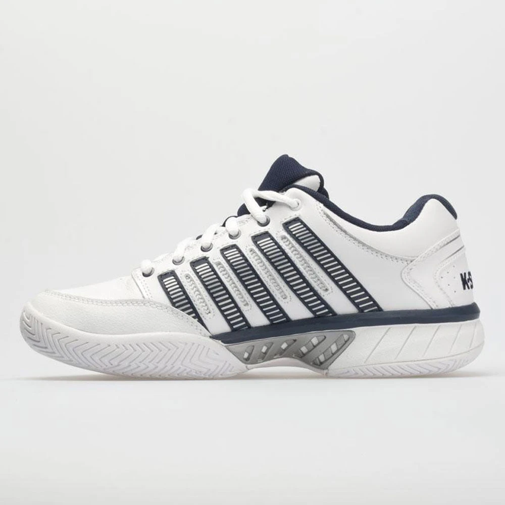 K-Swiss Hypercourt Express Leather Men's White/Navy/Silver 4 K-Swiss Hypercourt Express Leather Men's White/Navy/Silver - Image 2