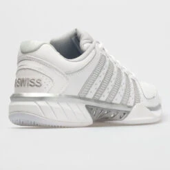 K-Swiss Hypercourt Express Leather Women's White/Silver/Glacier Gray -Urban Stride Shop 113359 6